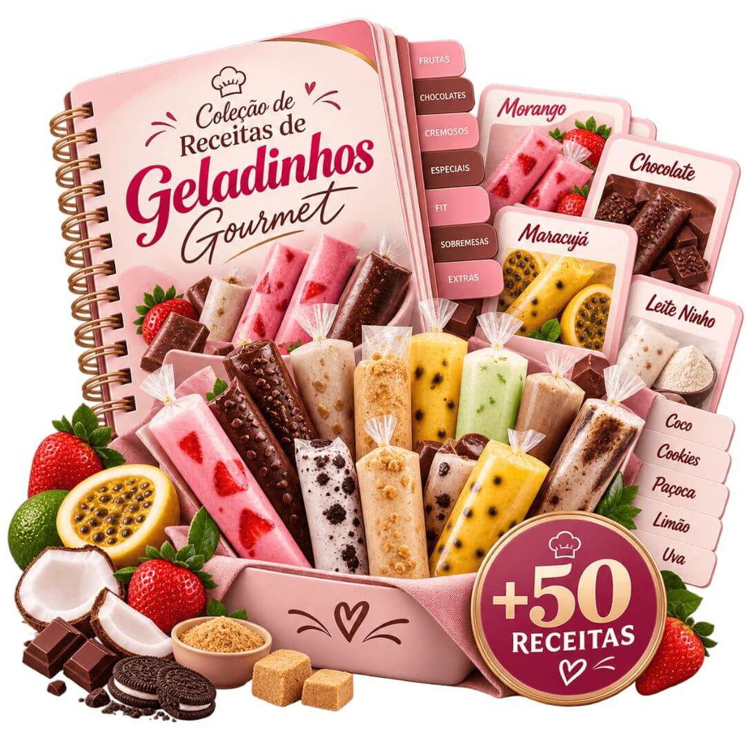 Apostila de apoio com receitas de geladinhos gourmet