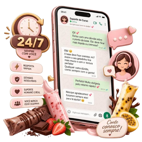 Suporte no WhatsApp disponível para tirar dúvidas